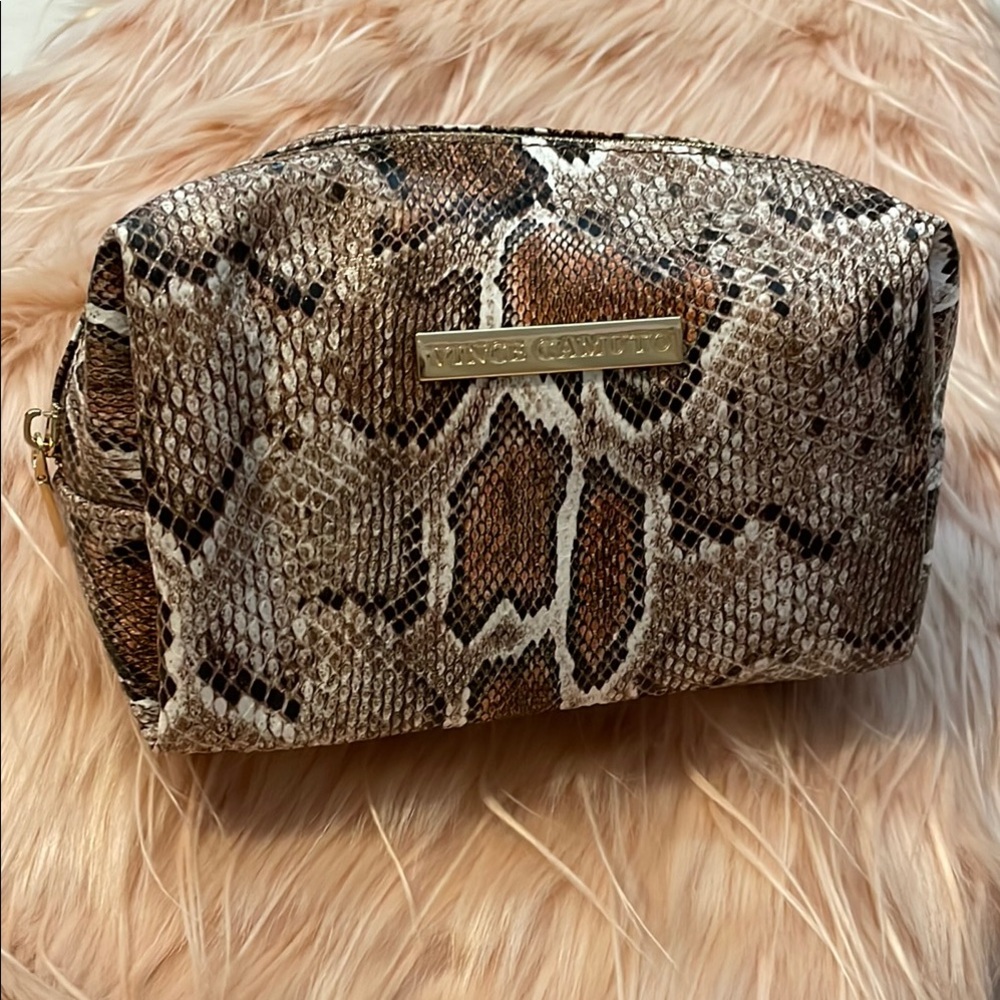 VINCE CAMUTO Brown Snake Print Bag